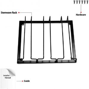 Verre À Vin Rack En Vertu Du Cabinet Porteur De Verres À Vin Verres De Stockage Cintre En Métal Organisateur De Bar Cuisine Noir - Neuf