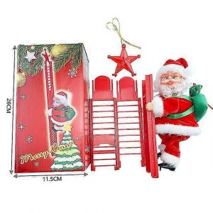 Échelle d'escalade électrique Père Noël Musique Poupée Ornement Décoration Pour Maison Arbre Suspendu Décor Nouvel An Cadeau - Neuf