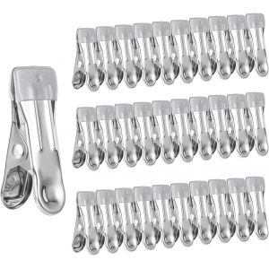MEVRONISSHOP-Paquet de 30 Pinces à Linge en Acier Inoxydable, Pinces à Linge d'extérieur Solides, Pinces à Linge Robustes antidérapantes pour Chaussettes, Serviettes, Serviettes de Plage - Neuf