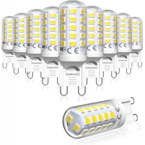 Kalanka-Ampoule G9 Led Dimmable Blanc Froid 6000k, 4w Equivalent 40w Halog&iquest;&iquest;Ne Lampe, Petite Ampoule Culot Gu9, &iquest;&iquest;Conomie D'&iquest;&iquest;Nergie, Sans Scintillement, Angle De Faisceau 360&iexcl;&Atilde;, Ac 220-240v, Lot De 10 - Neuf