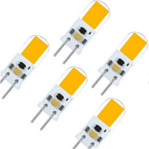 Ampoule Led G6.35 Gy6.35 Led 2w 12v Haute Luminosité Équivalente 20 Watts Lampe Halogène Blanc Chaud 3000k (5-Packs) - Neuf
