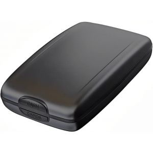 (Noir)Smart Portefeuilles en Aluminium - porte-monnaie - Carte d'identit&eacute; et permis de Conduire de la Taille de l'Anti-RFID Titulaire de la Carte - Capacit&eacute; de 10 Cartes et Billets - Neuf