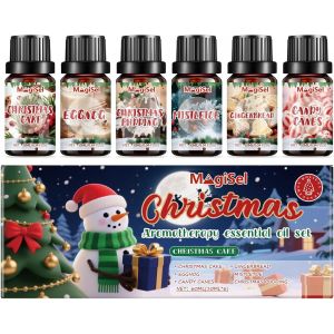 Trahoo-Huiles Essentielles De No&euml;l 6x10ml, Huiles Essentielles Pour Bougies, D'ambiance No&euml;l Pour La Maison, Huiles Essentielle Aromath&eacute;rapie Pour Diffuseur, Id&eacute;e Cadeau Festif - Neuf