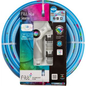 Ulteronixshop-NTS JEANS 1/2"" (12,5 mm) 20 m Kit&iquest; Tuyau d'arrosage de jardin pour une utilisation intensive, avec pistolet multi-jet et raccords - Neuf