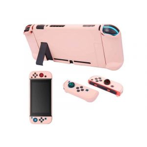 Étui Dockable Pour Nintendo Switch Avec Coques Joy-Con - Rose - Neuf
