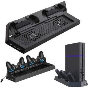 Refroidisseur de ventilateur, support vertical pour Ps4, ventilateur avec 3 chargeurs de concentrateur USB - Neuf
