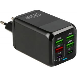 KALANKA-Chargeur USB C 150W &agrave; 6 Ports, Prise de Charge Rapide Multiport avec 2 Ports USB-C PD et 4 Ports USB-A QC, Chargeur Secteur Universel Compatible avec Phone 15/14/13/12, Pad, Galaxy, Tablette - Neuf