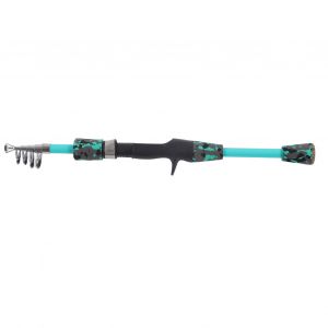 Canne A Peche Courte En Acier Et Verre, Anneau En Ceramique, Poignee Eva, Accessoires De Peche Adaptes A L'eau De Mer Et A L'eau Douce, 1,8 M/1,97 Yd, 6 Sections - Neuf