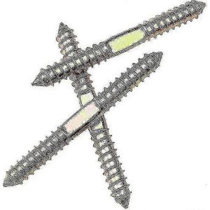 10 Pcs Double Tête Terminée Bois À Bois Vis Placage Filetage Autotaraudeur 78mm * 8mm Pour Fixation De Meubles Cheville Connecteur de Travail du Bois - Neuf