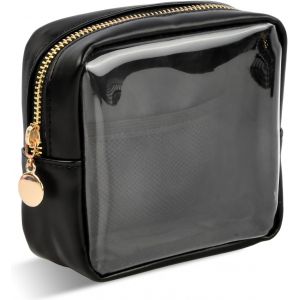 Trousse de Maquillage Transparente PVC, Petit Pochette de Rangement pour Cosmétiques, Mini Sac à Main de Cosmétiques en Cuir PU, Trousse de Maquillage de Voyage, Trousse de Toilette Légère Imperméable - Neuf