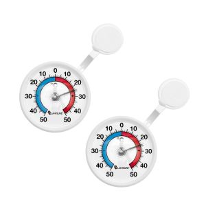 ChenQuanSarl-Lot De 2 Thermomètres De Fenêtre 4081 Auto-Adhésifs Pour Extérieur De Jardin, Fenêtre, Thermomètre, Analogique, Vitre. Fabriqué En Allemagne. - Neuf