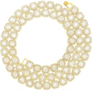 Kal-Groupé Diamant Chaîne De Tennis Pour Homme,Or Véritable 18 Carats/Or Rose/Plaqué Platine Diamant Carré Or Bracelet/Collier,Diamants De Laboratoire,Avec Coffret Cadeau Gratuit - Neuf