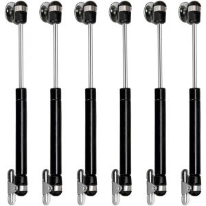 6 Pi&egrave;ces 200N V&eacute;rin &agrave; Gaz Ressort &agrave; Gaz Amortisseurs &agrave; Gaz Support de Couvercle Charni&egrave;res &agrave; Fermeture Amortie Noir 200KG pour Armoire Meuble Cuisine - Neuf