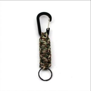 Porte-Clés Avec Mousqueton Tressé - Kit De Survie Pour Camping, Randonnée, Sac À Dos - Pour Homme Et Femme (Vert Militaire) - Neuf