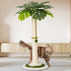 89 Cm Poteaux Griffoir Pour Chat Avec Balle Suspendue Et Grattoir Chat De Haut D'int&eacute;rieur Avec Corde En Sisal, Tous Les Stades De La Vie - Neuf