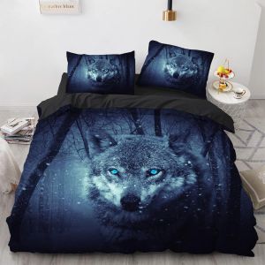 Loup Animal Linge De Lit Housses De Couettes X Cm Polyester Coton Housse De Couette X Avec Deux Taies D'oreiller Xcm Doux Confortable - Neuf