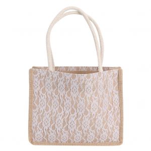 HJLIAN Sac de courses portable pour femme, sac de rangement a bandouliere simple avec motif en dentelle (M) - Neuf