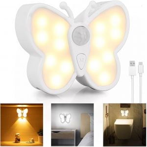 Lampe De Nuit Avec Détecteur De Mouvement Applique Murale Rechargeable Usb Portable Veilleuse Sans Fil Lampe Mural Dimmable Pour Couloir Cuisine Escalier Armoire Éclairage Mural - Neuf