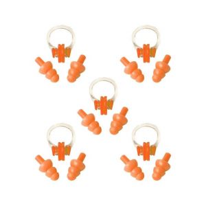 5 Paires De Bouchons D'oreilles De Natation &Eacute;tanches En Silicone Avec Pince-Nez &iquest; R&eacute;utilisables, Confortables, &Agrave; S&eacute;chage Rapide Pour La Natation, La Douche Et Plus Encore - Neuf