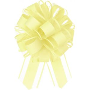 Kal-5pcs 15cm Noeud De Ruban De No&euml;l En Organza Grand Noeud Pour Emballage Cadeau, Pour Paniers De Voiture De Mariage, Jaune - Neuf
