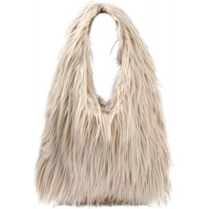 SJZG-Sac &Agrave; Main Douillet Pour Femme - Sac Fourre-Tout D'Hiver Chaud Et Moelleux - Grand Sac En Peluche - En Fourrure Synth&eacute;tique - Pour L'Universit&eacute;, Le Travail, Les Filles, L'&Eacute;cole - Neuf
