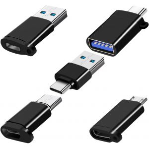 Adaptateur USB C (5 pi&egrave;ces), Micro USB vers Adaptateur USB C, Adaptateur USB C Femelle vers USB 3.0 m&acirc;le, Compatible avec Les appareils USB&iquest;TYP C (PC, MacBook Pro, Samsung Galaxy, etc.) - Neuf