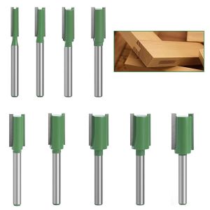 KAL-9 Pièces 6 Mm Queue Fraise Defonceuse, Fraise Droite, Fraise À Bois Fraise Extra-Longue, Mèches Carbide Router Bits Fraise À Menuiserie, Pour Le Travail Du Bois - Neuf