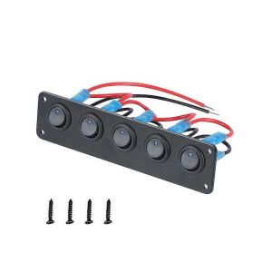 Interrupteur de type combinaison d'?il de 5 bits avec panneau Interrupteur à bascule modifié avec lumière bleu clair - Neuf