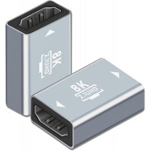 KALANKA-Lot de 2 adaptateurs HDMI 8K femelle vers femelle, coupleur HDMI, connecteur HDMI vers HDMI, prend en charge 8K/4K @ 60Hz UHD, résolution 7680 x 4320, 3D, HDR, ARC pour ordinateur portable, - Neuf