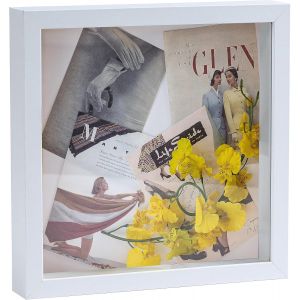 CMWX-Cadre photo 3D à remplir - 25 x 25 cm - Blanc - En bois - Avec vitre en verre - Parfait pour le bricolage et comme cadeau pour la famille, les amis, etc. - Neuf