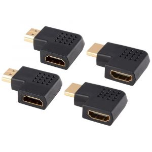 4-Pack Plat Hdmi Adaptateur, Coud&eacute; 90 Degr&eacute;s Adaptateur Hdmi Plat Vertical M&acirc;le Vers Femelle Coud&eacute; &Agrave; Gauche Et &Agrave; Droite[GBP6271784] - Neuf