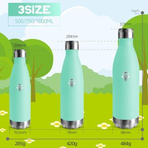 Gourde Isotherme Enfant 500ml, Acier Inoxydable 18/8, Bouteille Isotherme, Sans Bpa, Gourde Enfant,, Water Bottle, Étanche Double Isolation, Bouteille Inox Pour Camping, École, Gym - Neuf