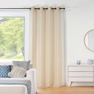 Voilage Uni Et Scintillant Jaune Soleil 145x240 Cm - Neuf