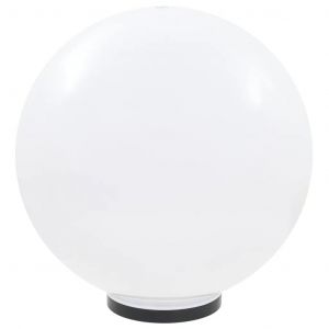 Lampe &Agrave; Led Sph&eacute;rique D&eacute;corative 50 X 50 X 50 Cm Pour Jardin Espace Ext&eacute;rieur Ambiance Cosy En Pmma Blanc Helloshop26 02_0045970 - Neuf