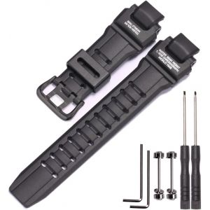 Kal-Bande Élastique Compatible Avec Casio Gw-4000 Ga-1000 Gw-A1000 Bracelet De Rechange En Résine Étanche Pour Homme Noir - Neuf