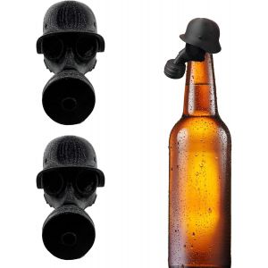 Checarzhn--No1-Dimensions 4,9 X 7,8 Cm - Lot De 2 Bouchons De Bouteille De Bière En Forme De Casque De Soldat - Idéal Pour Les Fêtes, Les Bars Et Les Activités De Plein Air - Neuf