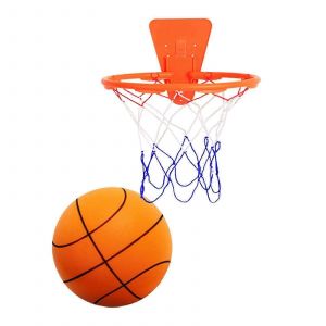 Ballon De Basket Silencieux Avec Panier - Ballon D'entrainement D'interieur Silencieux Pour Enfants, Sans Bruit, Poignee Souple, Facile A Jouer - Neuf