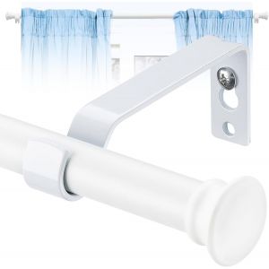 Tringles à Rideaux d'Extérieur Robustes-Réglables de 76 à 198 cm-1,6 cm en Blanc Mat pour Patio,Portes Coulissantes en Verre,Salon - Neuf