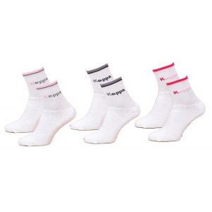 Chaussettes Femme Kappa Mod&egrave;le Tennis -Assortiment Mod&egrave;les Photos Selon Arrivages- Pack De 3 Paires Tennis Blanches - Neuf