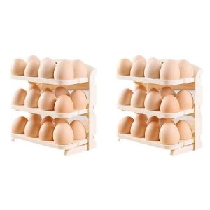 Étagère à ?ufs Boîte à ?ufs pliante Réfrigérateur Porte latérale Étagère de rangement - Neuf
