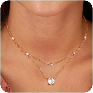 Kalanka-Colliers Femme Argent, Collier Pendentif Pour Femmes, Double Collier Femme Colier, Longueur Ajustable Collier Femme, Cadeau Pour Anniversaire,Noël,Fête Des Mères,Saint Valentin - Neuf