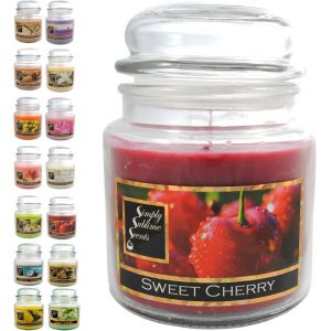 SANSH-- Bougie Parfumée de Luxe - Huiles Parfumées de Haute Qualité - Jusqu'à 76 Heures - Cerise Sucrée - Mèche Coton - Jarre en Verre - Moyen - Neuf