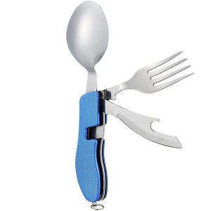 Ensemble De Couverts De Camping 4 En 1 Bran Ultimate : Couteau, Fourchette, Cuill&egrave;re Et D&eacute;capsuleur - L&eacute;ger, Durable Et &Eacute;cologique ! - Neuf