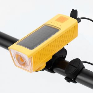 Vélo De Recharge Corne De Lampe Imperméable À L'eau Résistant Aux Chocs Contrôle Du Fil De Vélo Sonnette D'alarme Phare Pour L'extérieur Jaune - Neuf