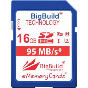16 Go U3 95Mo/s Carte mémoire pour Olympus Om D E M1 Mark II,Om D E M10 Mark II,Om D E M10 Mark III,Om D E M5 Mark II,Olympus Pen E PL8,Pen E PL9,Pen F,Stylus Tough TG 5 - Neuf
