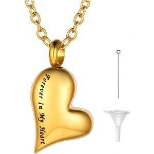 Kal-Collier Pendentif Urne Funeraire Chat Chien Personnalisable, Médaillon Funéraire Cendres Acier Inoxydable Avec Chaine Réglable 50+5 Cm,Bijoux Mémorial Crémation Souvenir Animaux Cécédé - Neuf