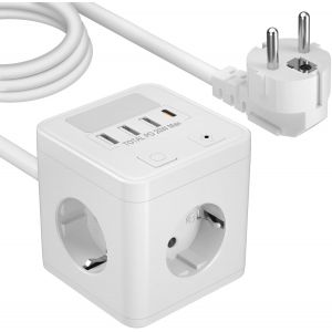 ChenQuanSarl-Cube Multipr Avec Usb C 20 W, Multipr 4 Pr s Avec Usb C Et 3Usba, Protection Contre Les Surtensions, Multipr Cube Avec Veilleuse, Multipr Avec Interrupteur, Pour La Maison, Le Bureau, - Neuf