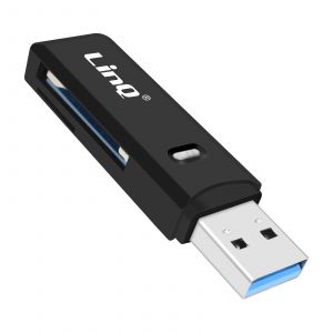 Lecteur Carte SD et micro SD Connecteur USB 3.0 Vitesse jusqu'&agrave; 5 Gbps LinQ Noir - Neuf