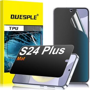 [2 Pi&egrave;ces] Mat Protection &Eacute;cran Anti Espion Pour Samsung Galaxy S24 Plus, Anti-Empreintes, Anti-&Eacute;blouissement Matte Tpu Film Protection &Eacute;cran, Compatible Avec Lecteur D`Empreinte - Neuf