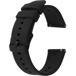 Kal-Bracelet De Montre De Rechange En Silicone Noir - 20/22 Mm - Avec Fermeture Rapide - Étanche - Accessoire De Montre - Pour Homme Et Femme - Neuf
